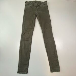 7 For All Mankind Gwenevere Green Jeans Women’s Size 24 Skinny